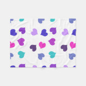 Cute colourful hearts fleecedecke (Vorderseite (Horizontal))