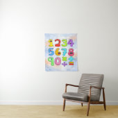 Cute Colourful Numbers Maths Poster for Kids Wandteppich (Beispiel)
