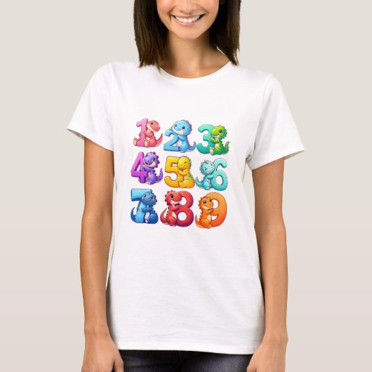 Cute Colourful Numbers Maths T Shirt for Kids (Vorderseite)