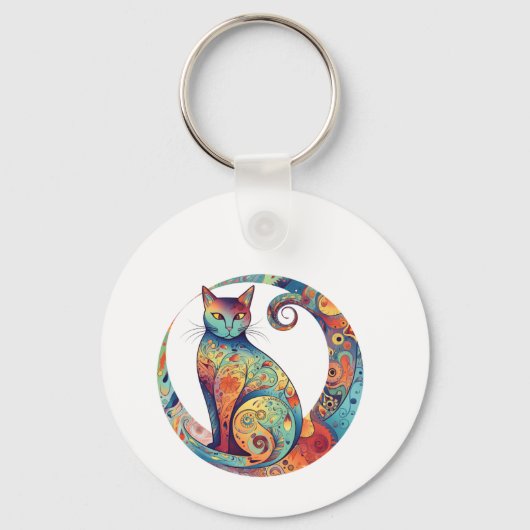 cute colurful cat design schlüsselanhänger (Vorderseite)
