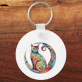 cute colurful cat design schlüsselanhänger (Vorderseite)
