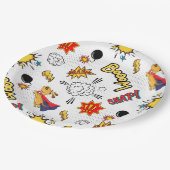 Cute Comic Pattern Pappteller (Schrägansicht)