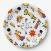 Cute Comic Pattern Pappteller (Vorderseite)