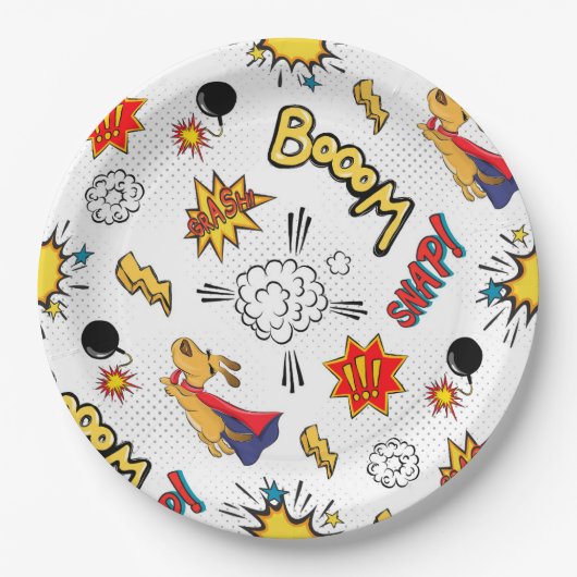 Cute Comic Pattern  Pappteller (Vorderseite)