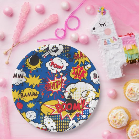 Cute Comic Pattern Pappteller (Party)