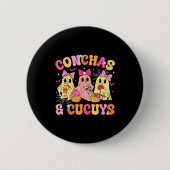 Cute Conchas And Cucuys Ghost Funny Mexican Hallow Button (Vorderseite)