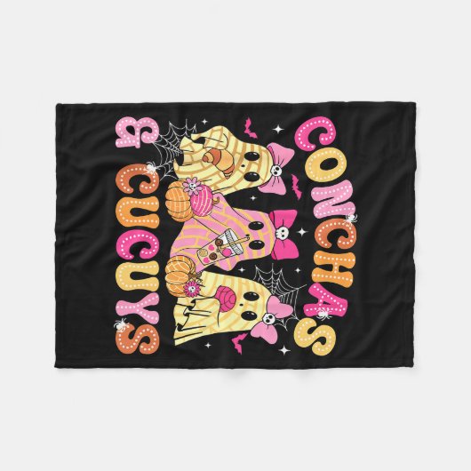 Cute Conchas And Cucuys Ghost Funny Mexican Hallow Fleecedecke (Vorderseite (Horizontal))