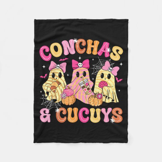 Cute Conchas And Cucuys Ghost Funny Mexican Hallow Fleecedecke (Vorderseite)