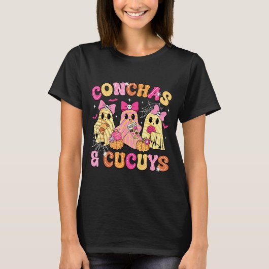 Cute Conchas And Cucuys Ghost Funny Mexican Hallow T-Shirt (Vorderseite)