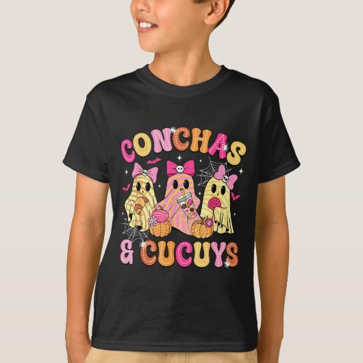 Cute Conchas And Cucuys Ghost Funny Mexican Hallow T-Shirt (Vorderseite)
