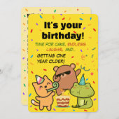 Cute Confetti Birthday Card for Friends and Family Einladung (Vorne/Hinten)