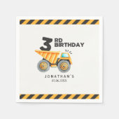 Cute Construction Birthday Boy Party 3th Years Serviette (Vorderseite)
