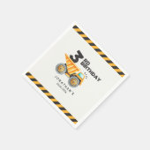 Cute Construction Birthday Boy Party 3th Years Serviette (Ecke)