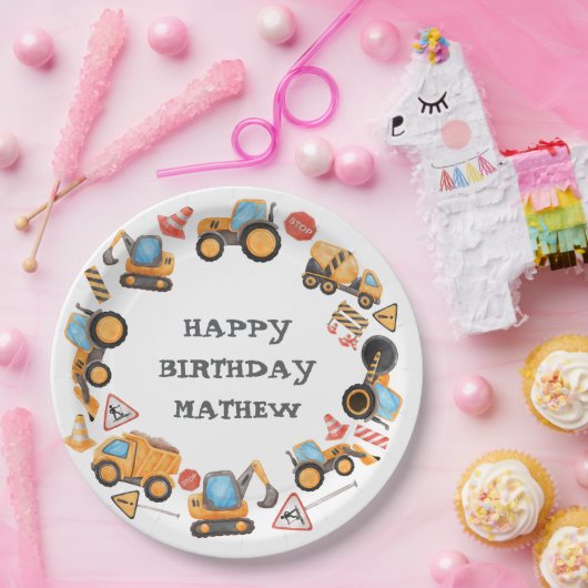  Cute Construction Birthday  Pappteller (Party)