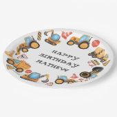  Cute Construction Birthday  Pappteller (Schrägansicht)