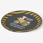 Cute Construction Party for 3rd Birthday Kids Pappteller (Schrägansicht)