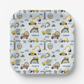 Cute Construction Theme Party Pappteller (Vorderseite)