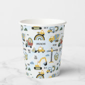 Cute Construction Themed Birthday Party Pappbecher (Rückseite)