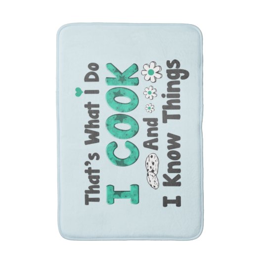 Cute cook word art kitchen badematte (Vorderseite Vertikal)
