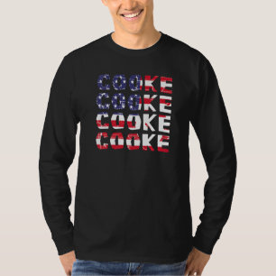Cute Cooke Amerikanische Flagge Rot Weiß Blau Mer T-Shirt