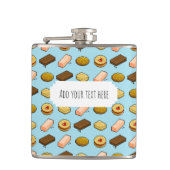 Cute Cookies Add Your Own Text Pixel Art Pattern Flachmann (Vorderseite)