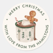 Cute Cookies and Cocoa Christmas Runder Aufkleber (Vorderseite)