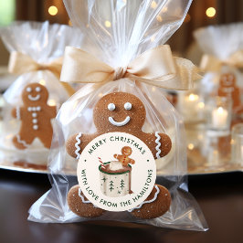Cute Cookies and Cocoa Christmas Runder Aufkleber