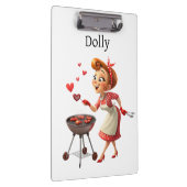 Cute Cooking Love Red Hearts Clipboard  Klemmbrett (Rechts)