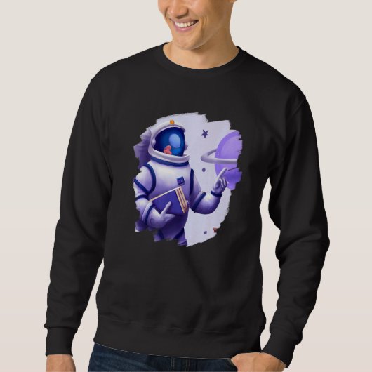 Cute Cool Astronaut Teacher Student Professor Scho Sweatshirt (Vorderseite)