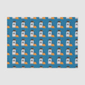 Cute Cool funny Halloween ghost moustache pattern Seidenpapier (Vorderseite)