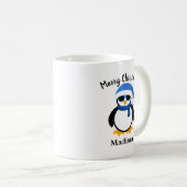 Cute cool penguin Christmas winter Personalized Kaffeetasse (VorderseiteRechts)