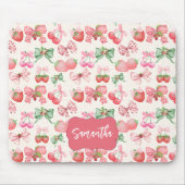 Cute Coquette aesthetic girly strawberry pattern Mousepad (Vorne)