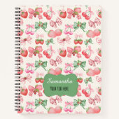 Cute Coquette aesthetic girly strawberry pattern Notizblock (Vorderseite)