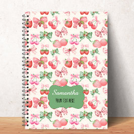 Cute Coquette aesthetic girly strawberry pattern Notizblock
