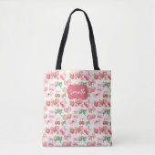Cute Coquette aesthetic girly strawberry pattern Tasche (Vorderseite)