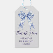 Cute Coquette Blue Bow Personalized Gift From Geschenkanhänger (Vorderseite)