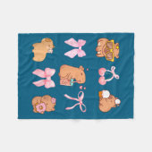 Cute Coquette Bow Capybara Pajamas Pjs Clothes Gir Fleecedecke (Vorderseite (Horizontal))