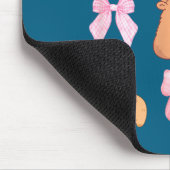 Cute Coquette Bow Capybara Pajamas Pjs Clothes Gir Mousepad (Ecke)