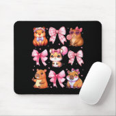 Cute Coquette Bow Capybara Pajamas Pjs Clothes Gir Mousepad (Mit Mouse)