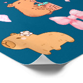 Cute Coquette Bow Capybara Pajamas Pjs Clothes Gir Poster (Ecke)