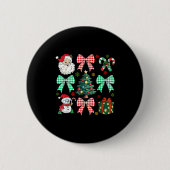 Cute Coquette Bow Christmas Tree Santa Gingerbread Button (Vorderseite)