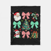 Cute Coquette Bow Christmas Tree Santa Gingerbread Fleecedecke (Vorderseite)