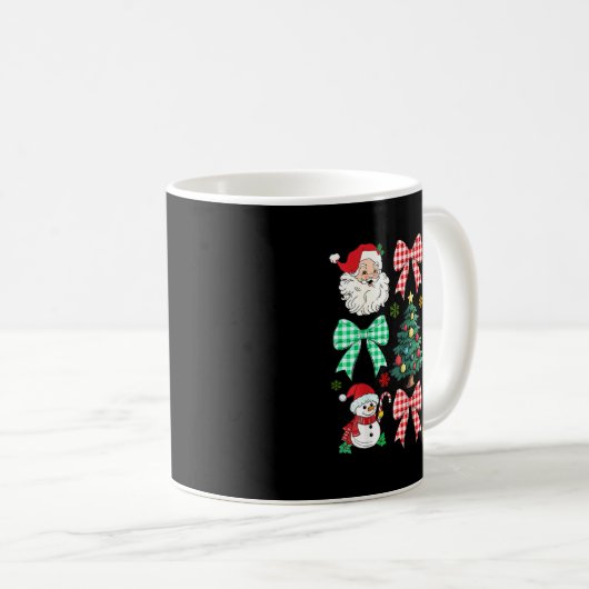 Cute Coquette Bow Christmas Tree Santa Gingerbread Kaffeetasse (VorderseiteRechts)