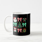 Cute Coquette Bow Christmas Tree Santa Gingerbread Kaffeetasse (Links)