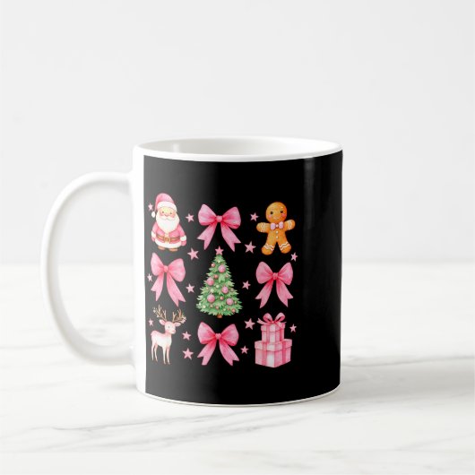 Cute Coquette Bow Nk Christmas Tree Santa Gingerbr Kaffeetasse (Links)