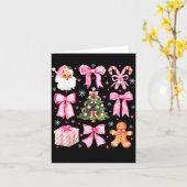 Cute Coquette Bow Nk Christmas Tree Santa Gingerbr Karte (Gelbe Blume)