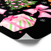 Cute Coquette Bow Nk Christmas Tree Santa Gingerbr Poster (Ecke)