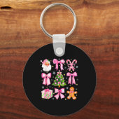 Cute Coquette Bow Nk Christmas Tree Santa Gingerbr Schlüsselanhänger (Vorderseite)