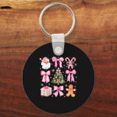 Cute Coquette Bow Nk Christmas Tree Santa Gingerbr Schlüsselanhänger (Vorderseite)