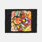Cute Coquette Bow Patchwork Autumn Fall Thanksgivi Fleecedecke (Vorderseite (Horizontal))